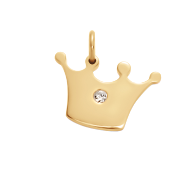Zawieszka korona Princess 1,5 cm pozłacana
