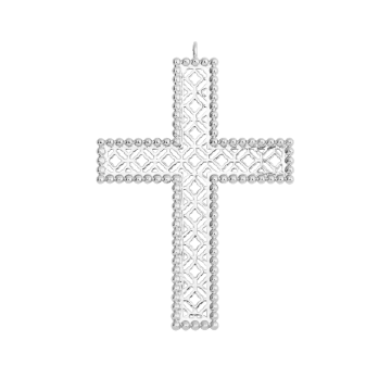 Krzyż Barok 4,5 cm posrebrzany