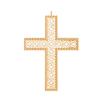 Krzyż Barok 6,5 cm pozłacany