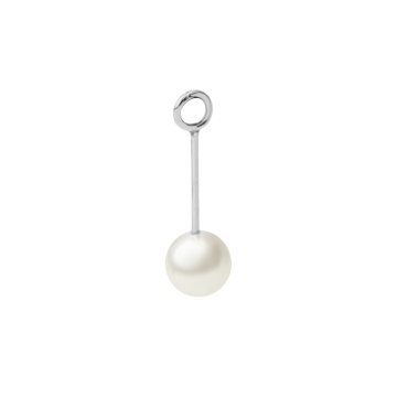 Zawieszka wisząca Pearl Lobe 2,6 cm, posrebrzana
