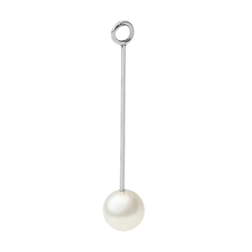 Zawieszka wisząca Pearl Lobe 5,7 cm, posrebrzana