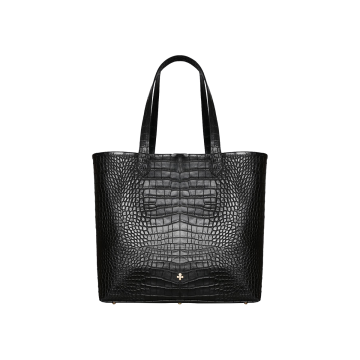 Shopper, czarny krokodyl 