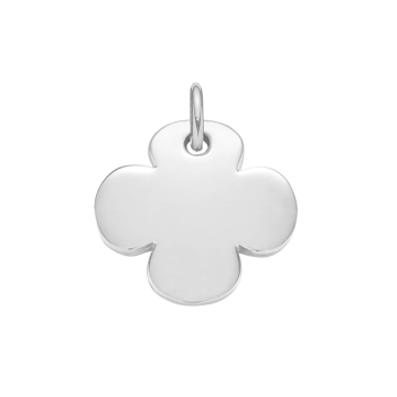 Zawieszka wisząca koniczyna okrągła 1,5 cm, posrebrzana
