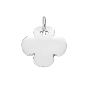 Koniczynka okrągła 2 cm srebrna