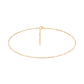 Bransoletka na kostkę Bamboo pozłacana 23+5 cm