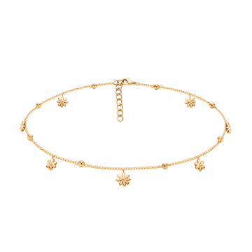 Choker Flowers 34 cm, pozłacany
