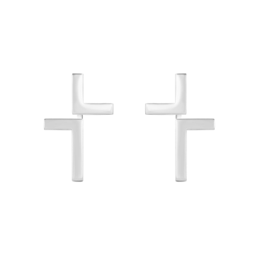 Kolczyki Cross posrebrzane