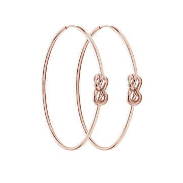 Kolczyki Eternity 4 cm różowe pozłocenie