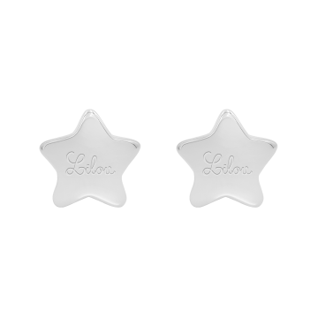 Kolczyki gwiazdki srebrne z logo Lilou