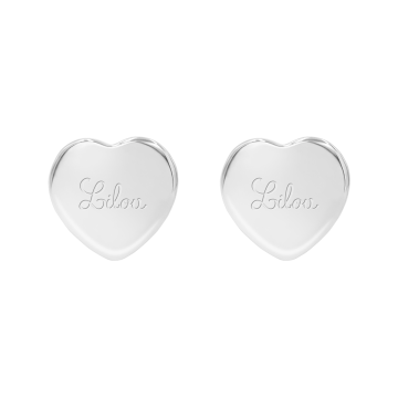Kolczyki serca srebrne z logo Lilou