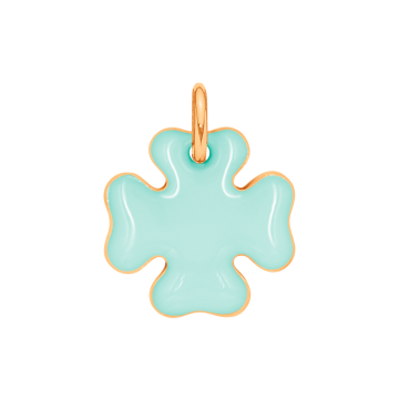 Koniczynka 1,5 cm miętowa emalia pozłacana