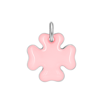 Koniczynka 1,5 cm różowa emalia posrebrzana
