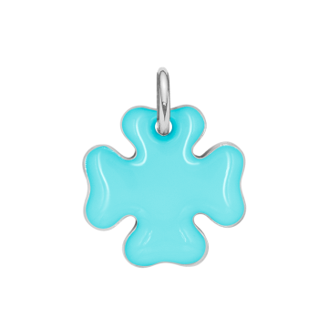 Koniczynka 1,5 cm turkusowa emalia posrebrzana