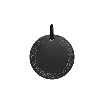 Medalik 1,5 cm, Fundacja wybiegaj w przyszłość, czarny szczotkowany