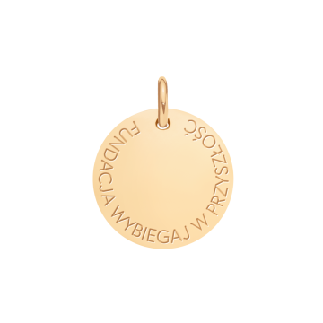 Medalik 1,5 cm, Fundacja wybiegaj w przyszłość, pozłacany