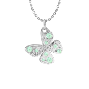 Naszyjnik z zawieszką Papillon 1,5 cm na cienkim klasycznym łańcuszku posrebrzany