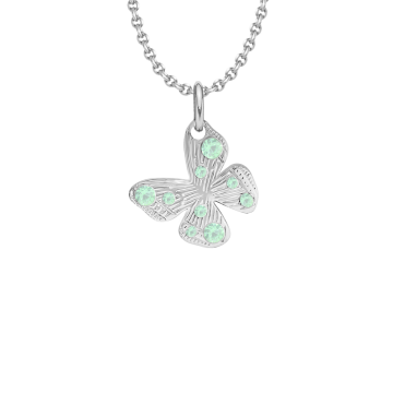 Naszyjnik z zawieszką Papillon 1 cm na cienkim klasycznym łańcuszku posrebrzany