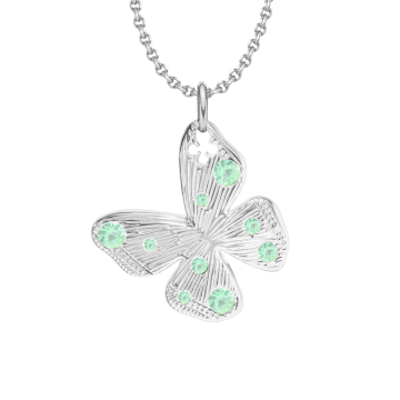 Naszyjnik z zawieszką Papillon 2 cm na cienkim klasycznym łańcuszku posrebrzany