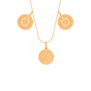 Naszyjnik z 3 pozłacanymi zawieszkami Boho
