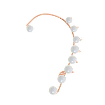 Pearls - nausznica lewa różowe pozłocenie