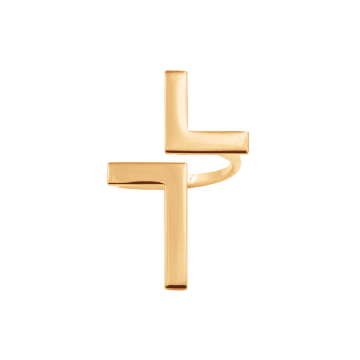 Pierścionek Cross pozłacany