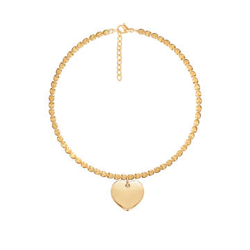 Bransoletka Hearts z zawieszką serce pozłacana 16+3,5 cm