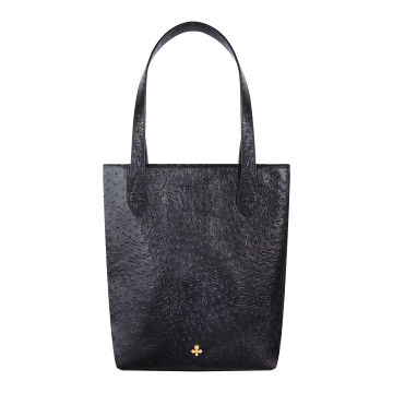 Shopper Mini czarny we wzór skóry strusia 