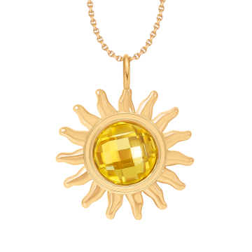 Naszyjnik z zawieszką Soleil 2,2 cm, pozłacany