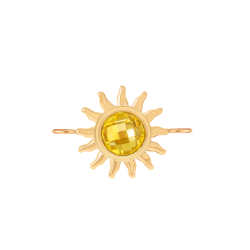 Zawieszka płaska Soleil 1,8 cm, pozłacana