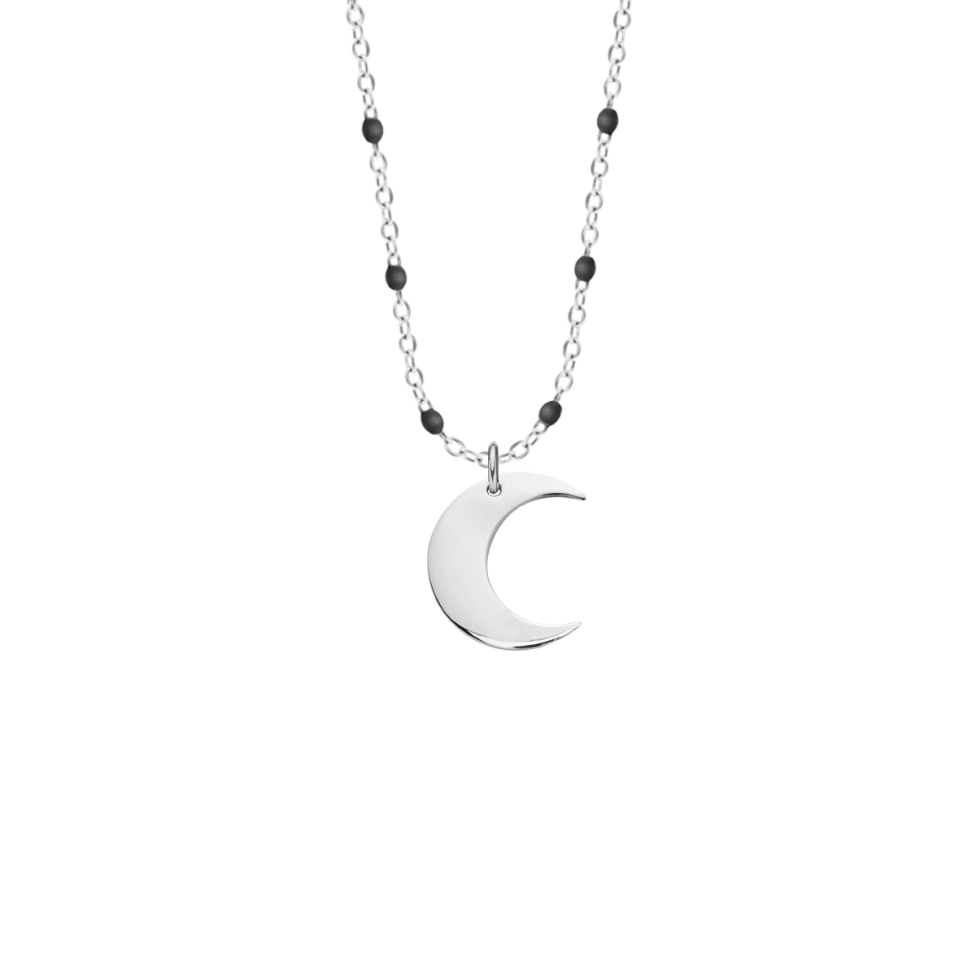 Naszyjnik z posrebrzanym Lune na emaliowanym łańcuszku
