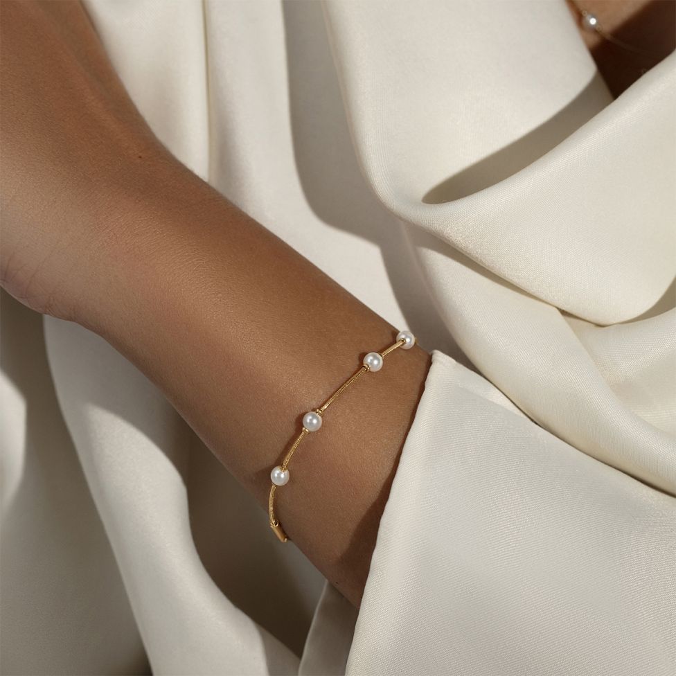 Bransoletka Pearls pozłacana