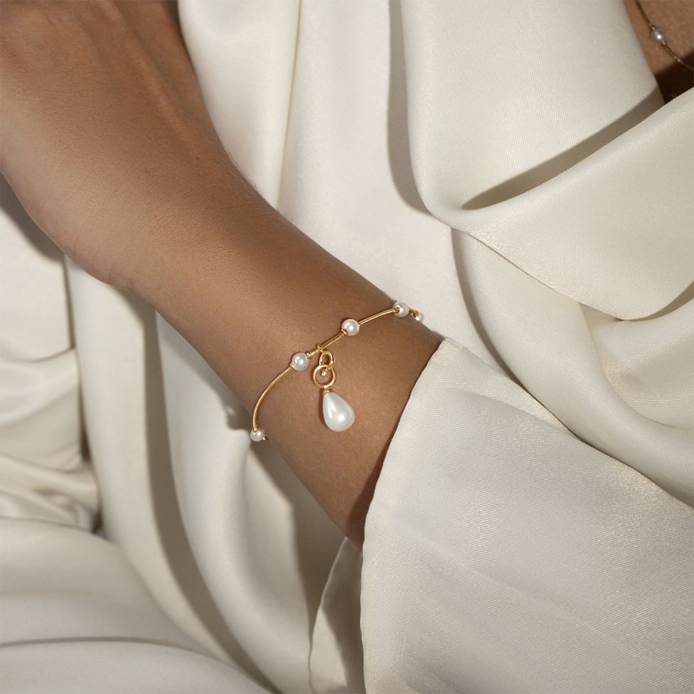 Bransoletka Pearls z zawieszką pozłacana