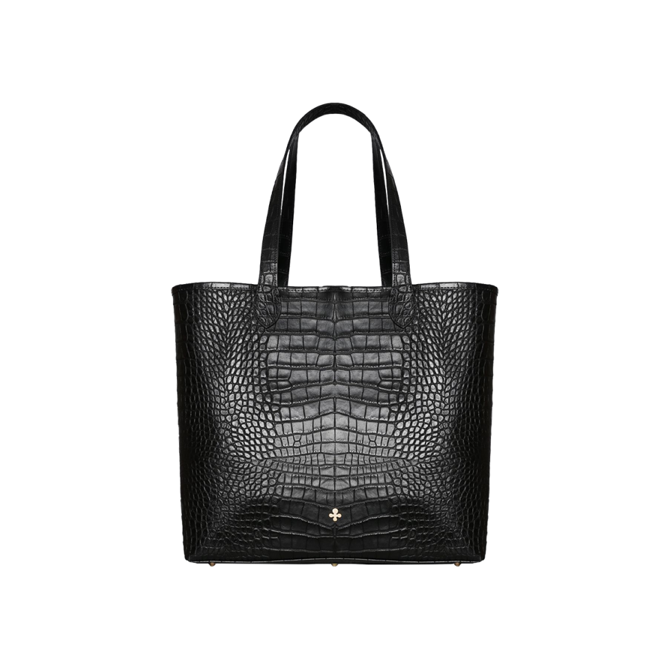 Shopper, czarny krokodyl