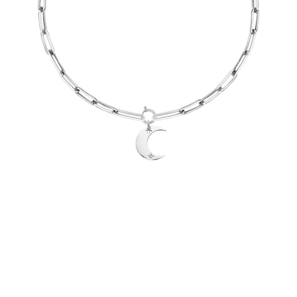 Naszyjnik Łańcuch No.7 z zawieszką Lune posrebrzany