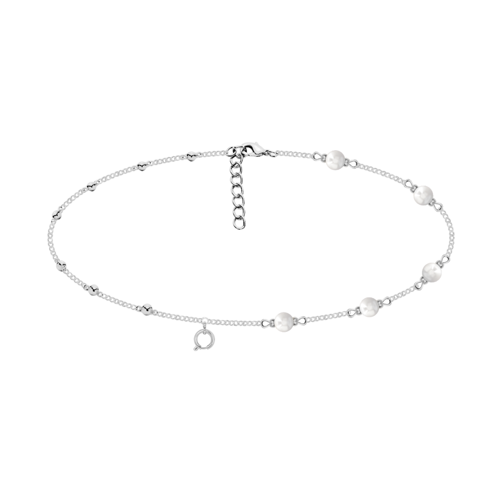 Choker Pearls, posrebrzany
