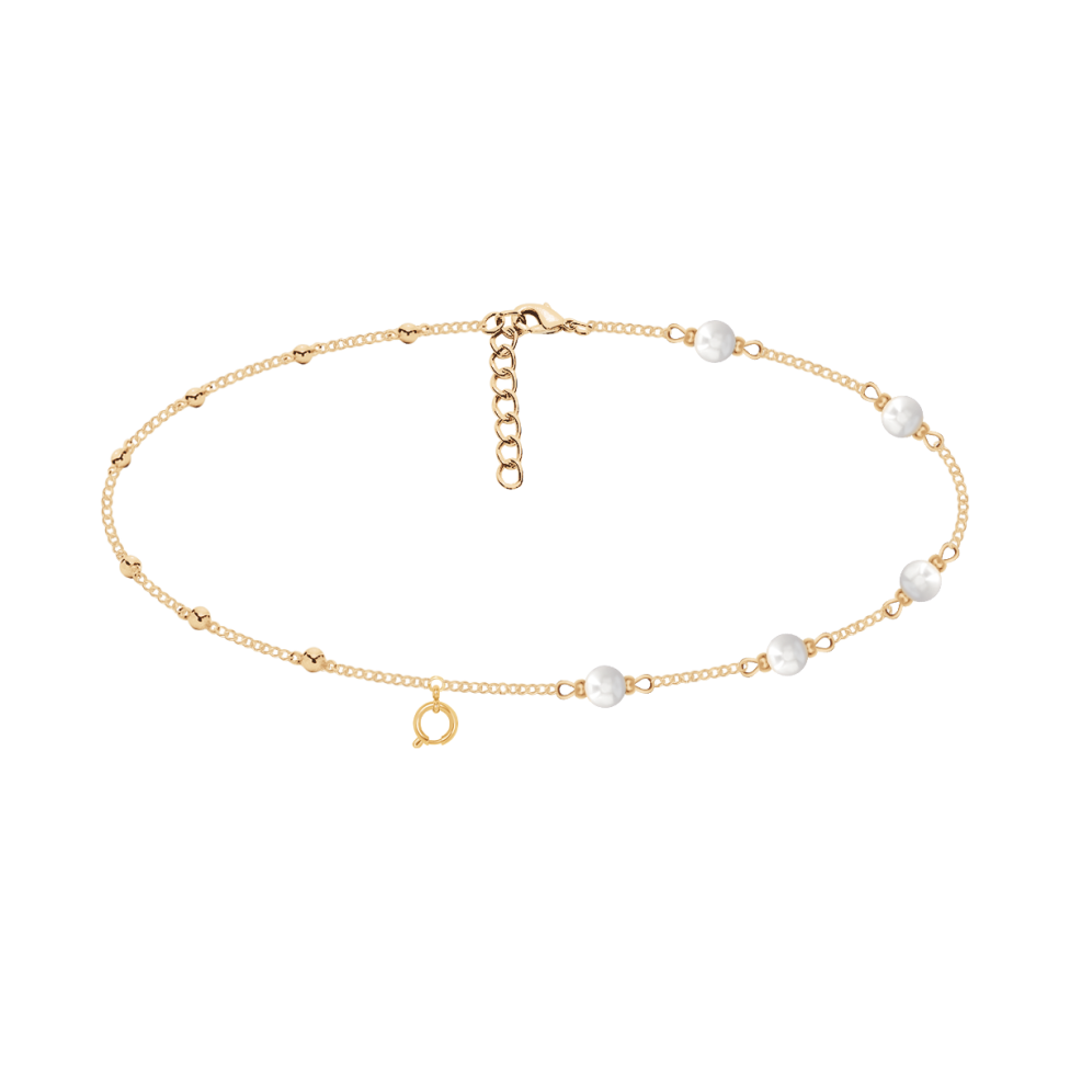 Choker Pearls, pozłacany