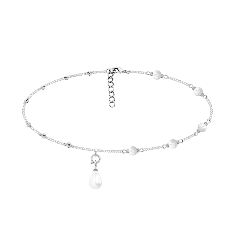 Choker z perłami z zawieszką Pearls posrebrzany