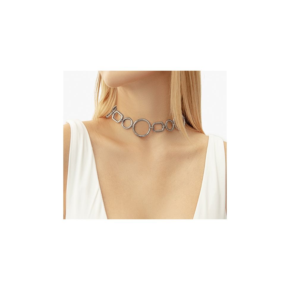 Choker California posrebrzany