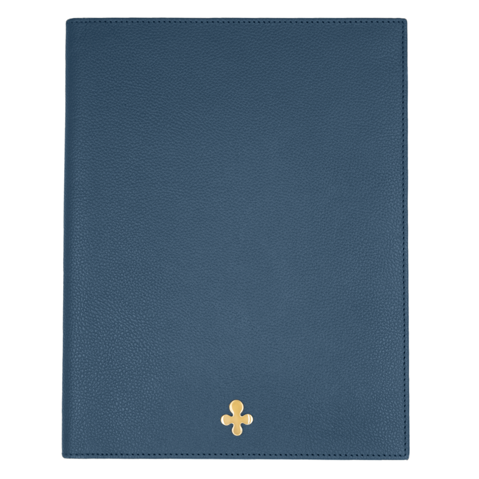 Notes skórzany w kolorze granatowym
