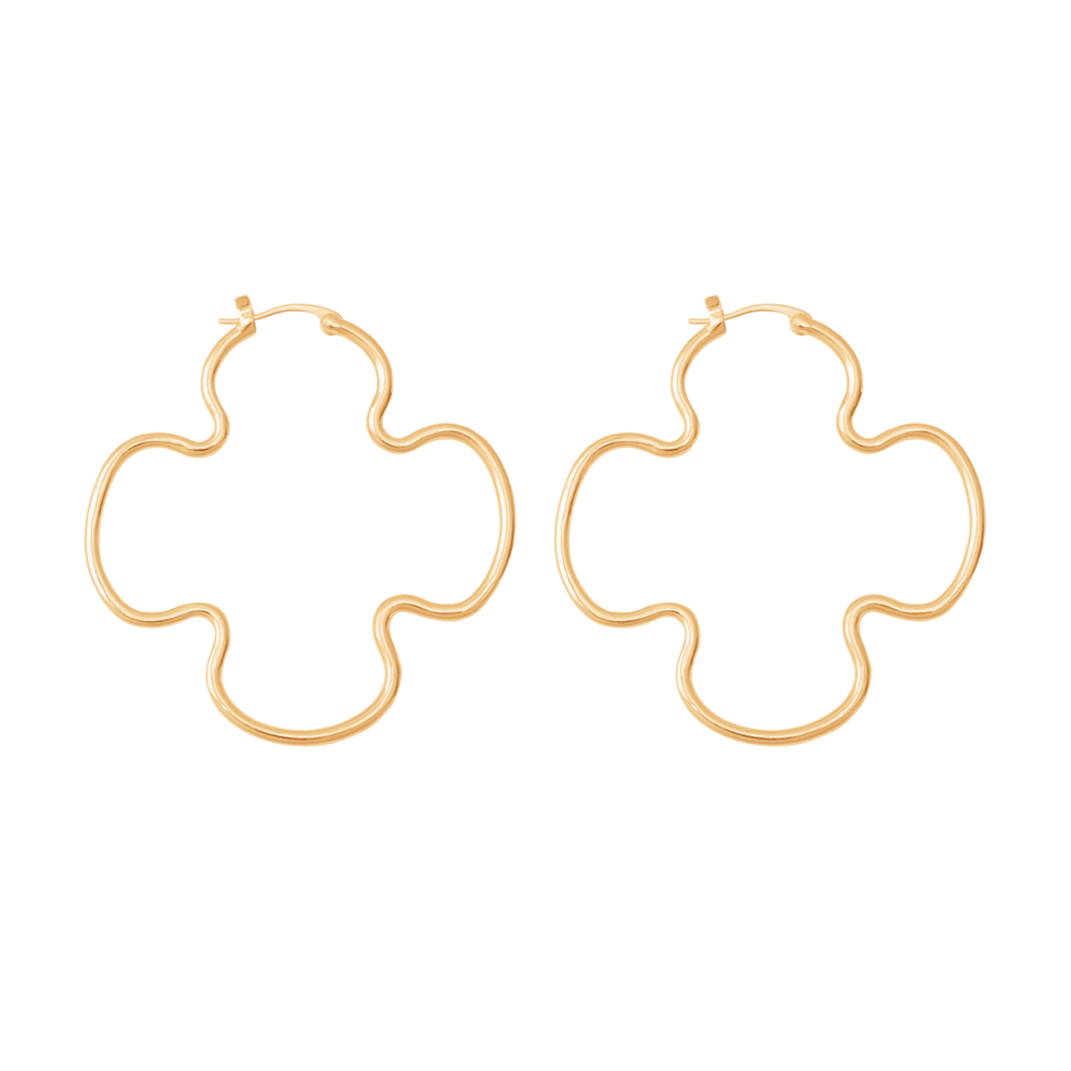 Kolczyki Clover 5 cm pozłacane
