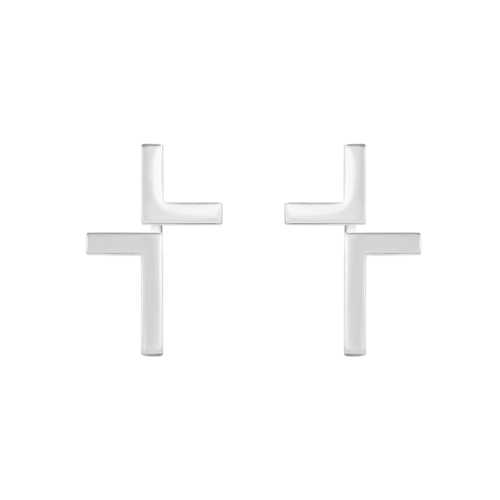 Kolczyki Cross posrebrzane