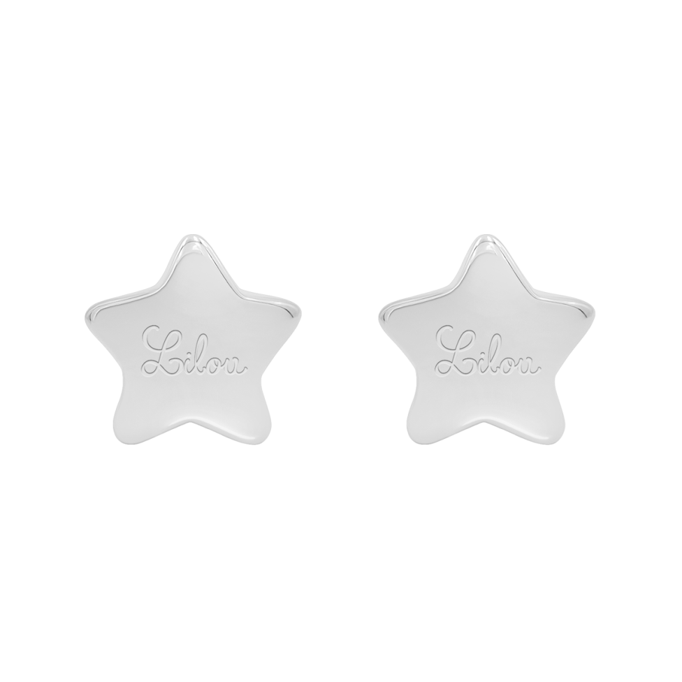 Kolczyki gwiazdki srebrne z logo Lilou