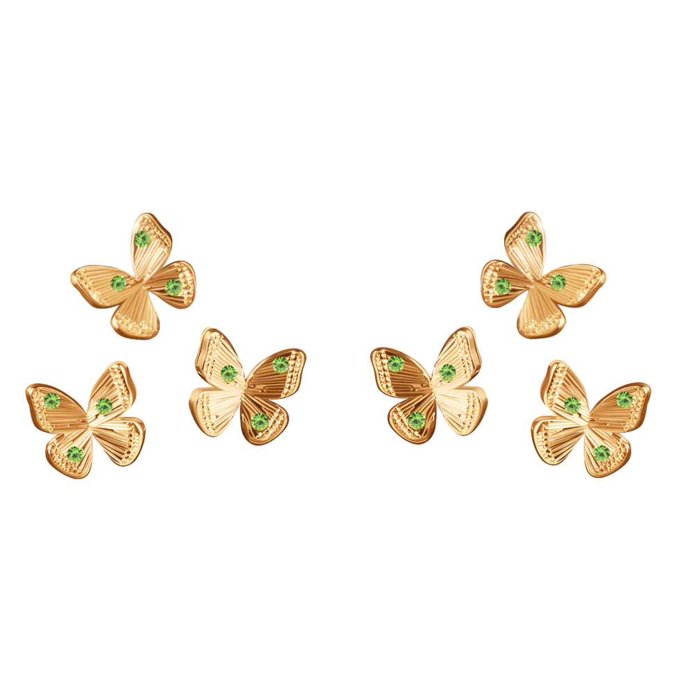 Kolczyki multi Papillon pozłacane