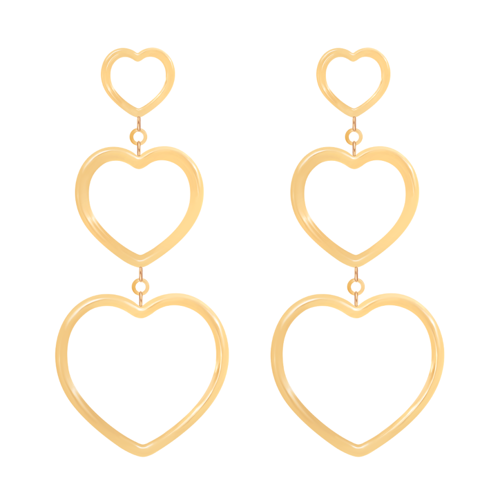 Kolczyki Hearts pozłacane