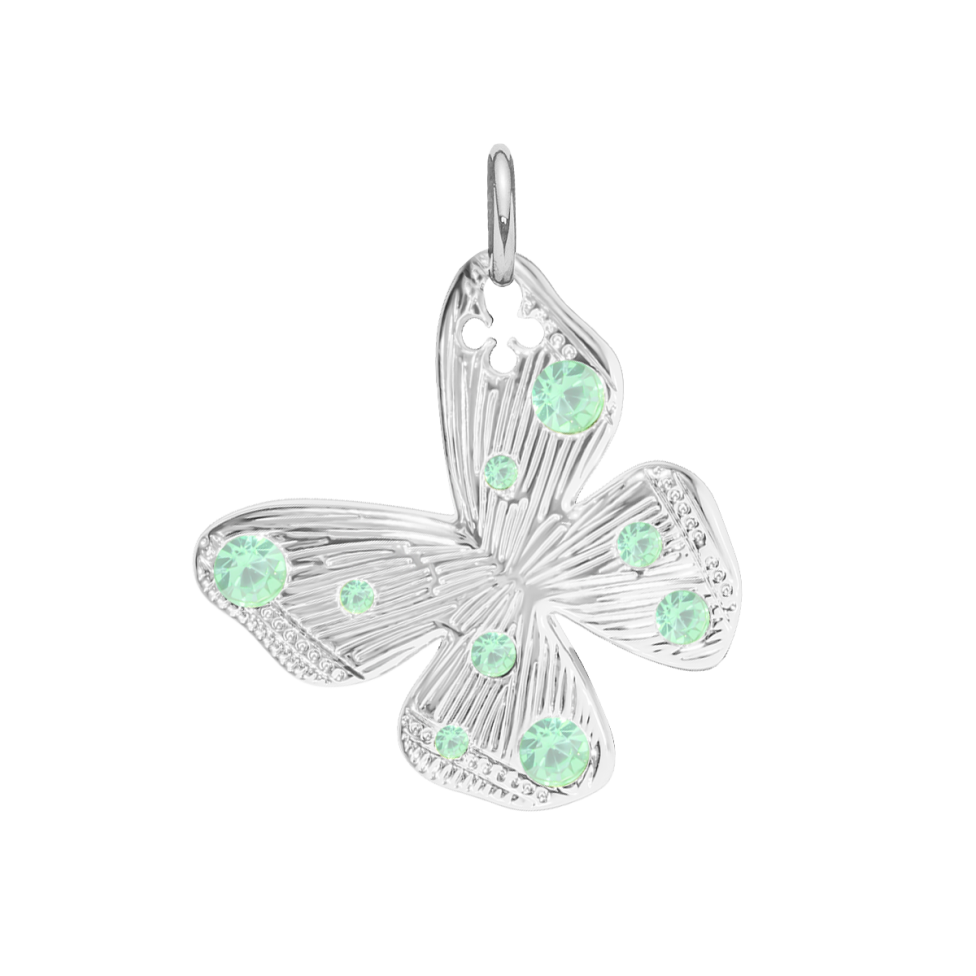 Zawieszka Papillon 2 cm posrebrzana