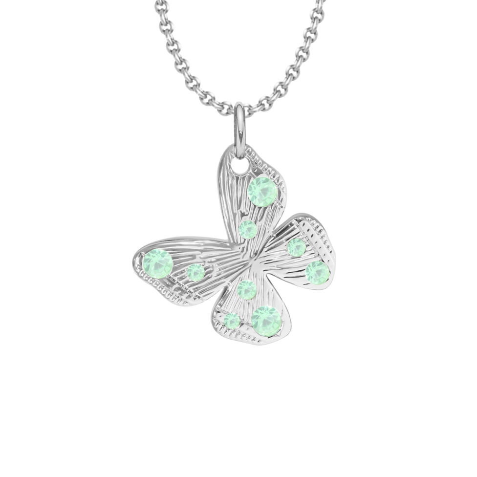 Naszyjnik z zawieszką Papillon 1,5 cm na cienkim klasycznym łańcuszku posrebrzany
