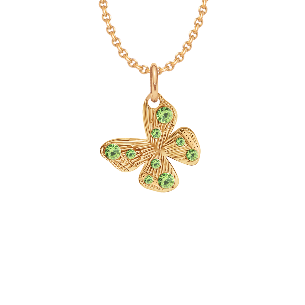 Naszyjnik z zawieszką Papillon 1 cm na cienkim klasycznym łańcuszku, pozłacany