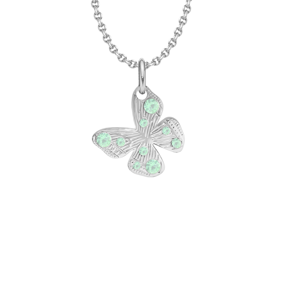 Naszyjnik z zawieszką Papillon 1 cm na cienkim klasycznym łańcuszku posrebrzany