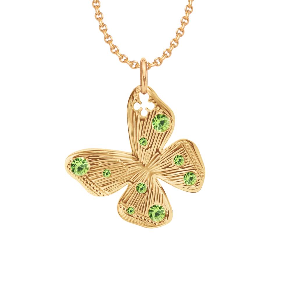 Naszyjnik z zawieszką Papillon 2 cm na cienkim klasycznym łańcuszku pozłacany