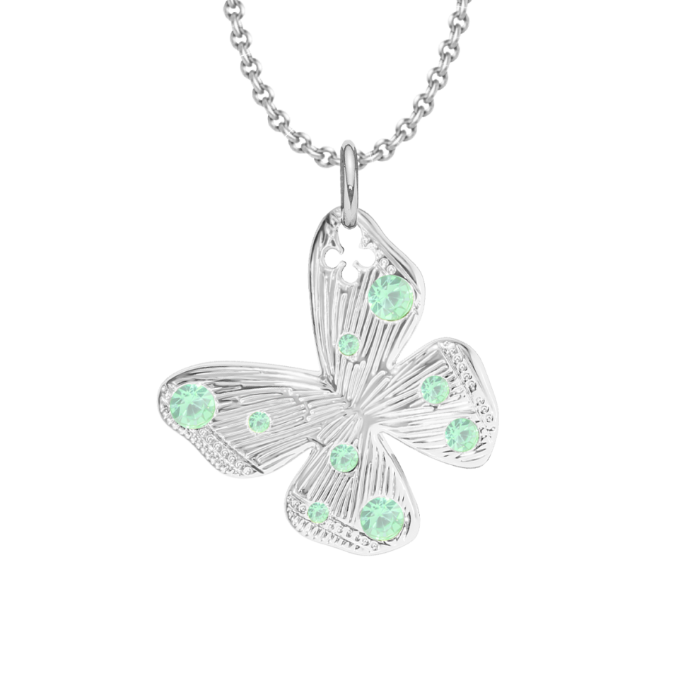 Naszyjnik z zawieszką Papillon 2 cm na cienkim klasycznym łańcuszku posrebrzany